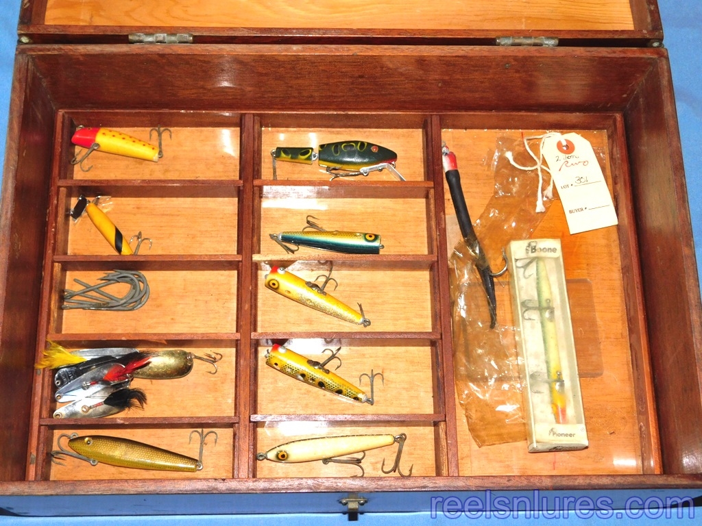 Vintage Liberty Metal Fishing Tackle Box & Contents Full of  Lures,Spoons,Reels +
