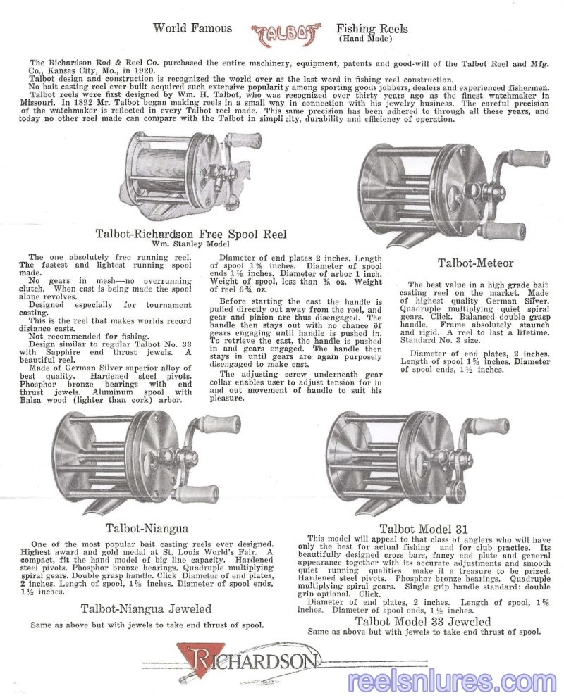 Richardson Rod & Reel 1923 Catalog Page