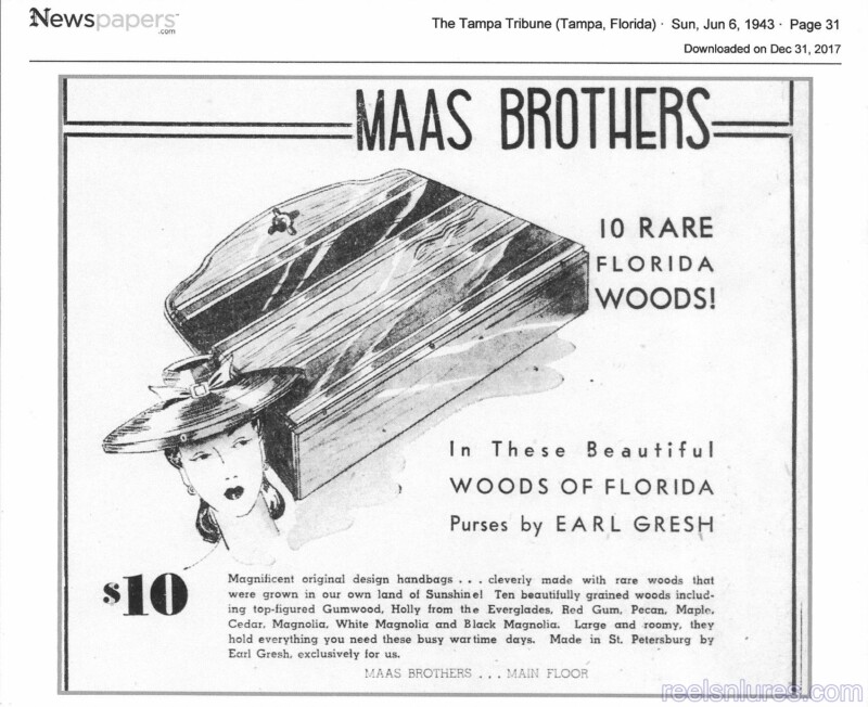Earl Gresh "Woods of Florida" Purse 1943 Ad