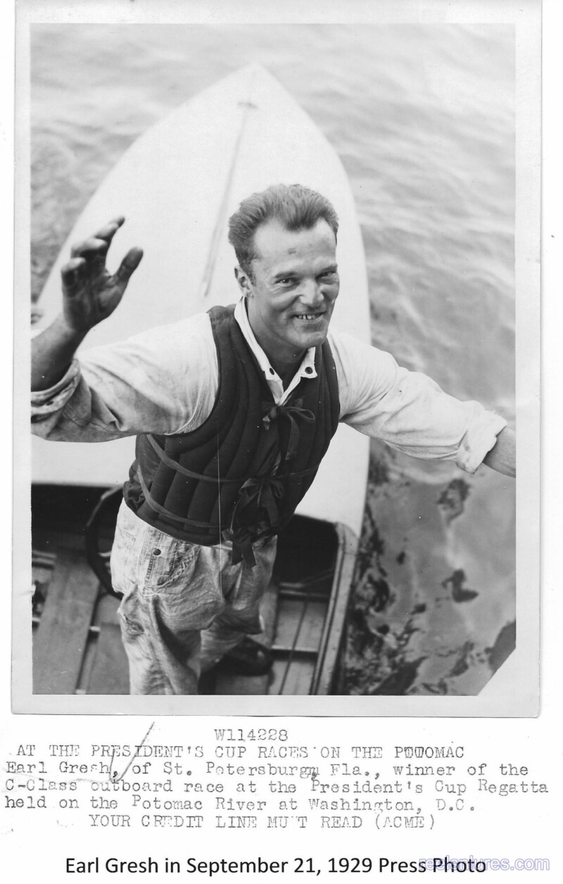 Earl Gresh in September 21, 1929 Press Photo